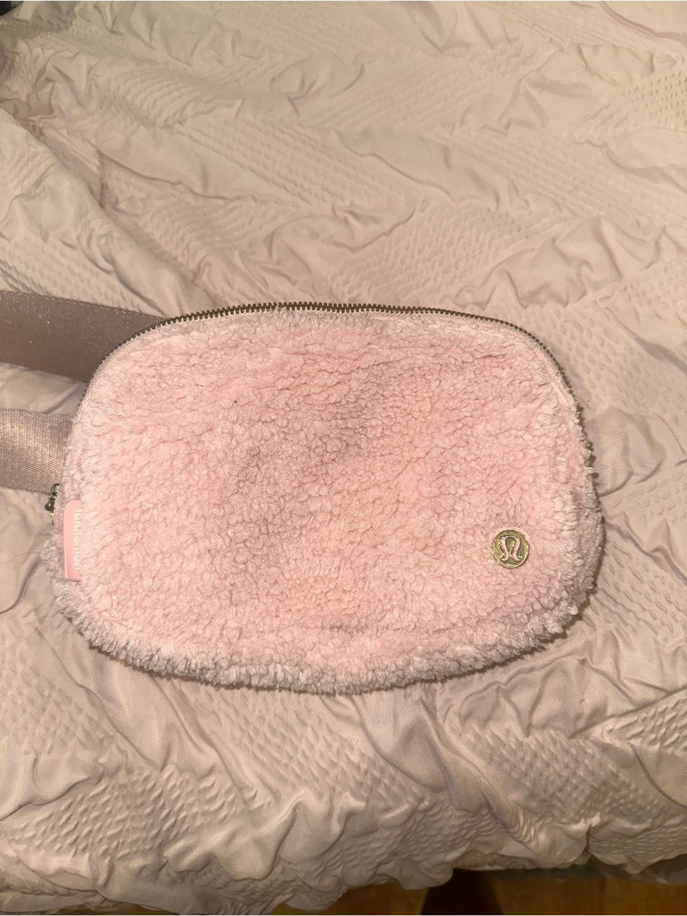lululemon athletica Light Pink Sherpa Crossbody Belt Bag